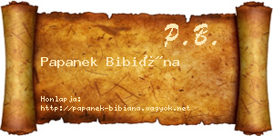 Papanek Bibiána névjegykártya